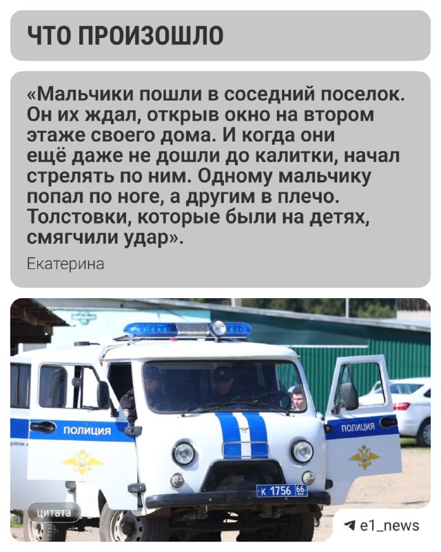 Стрельба по детям в коттеджном посёлке «Европа-2»