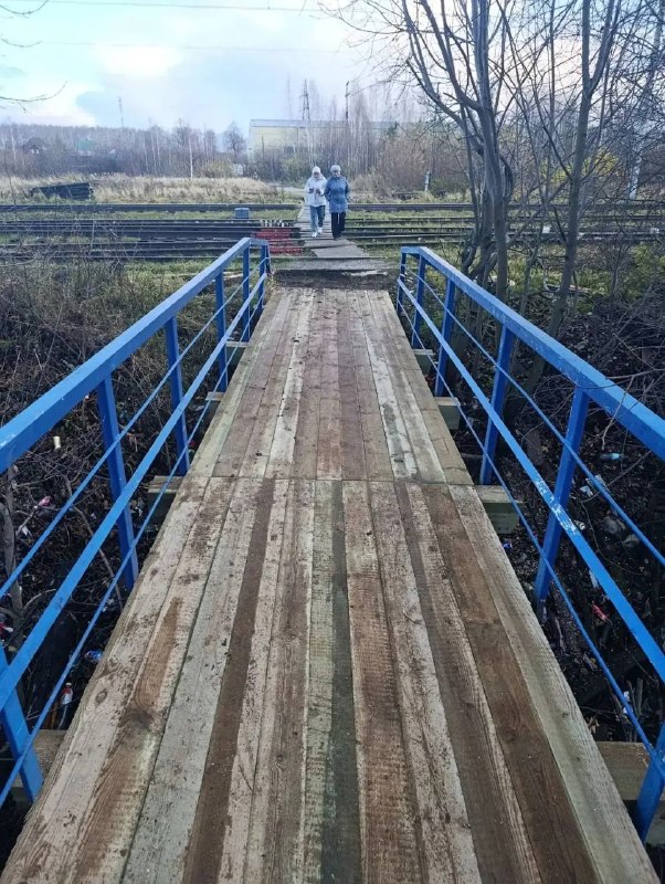 В Монетном починили пешеходный мостик